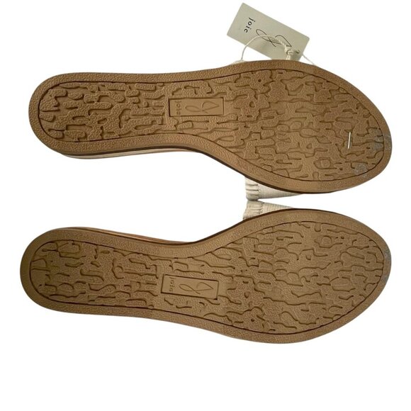 NWT Joie Eidel Canvas Ruffle Cream Flat Slide Sandals 9 Boho Bohemian Beachy - Picture 7 of 11